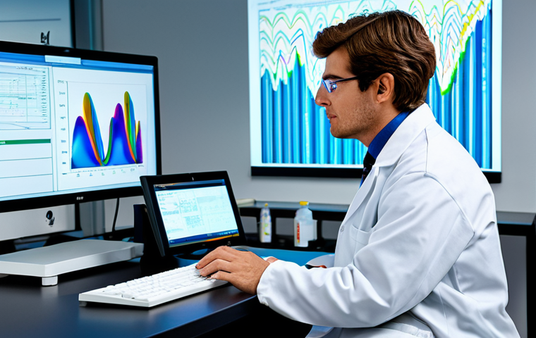 Neuroscience Lab**
A brightly lit neuroscience lab, featuring modern equipment used for brainwave research. A scientist, fully clothed in a lab coat, is analyzing data on a computer screen. Background includes colorful brainwave visualizations. Safe for work, appropriate content, professional, fully clothed, perfect anatomy, natural proportions, high quality.
**
