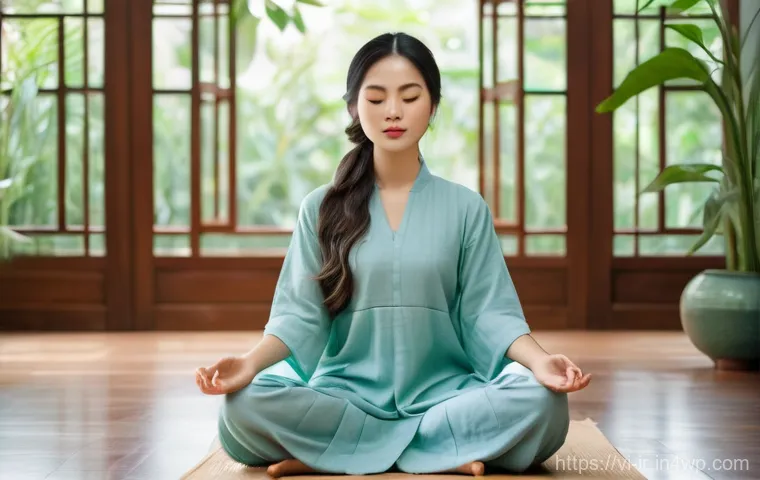 뇌파와 감정 상태의 상관관계 - **Prompt 1: Serene Meditation and Creative Insight**
"A serene young Vietnamese woman, in her la...
